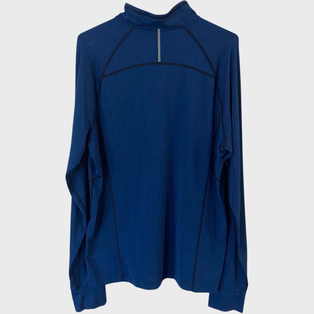 REI Co-op Quarter Zip Shirt Blue Men's Large Athletic Stretch Hiking Base-Layer - Picture 4 of 12